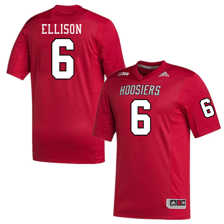 Men #6 Justice Ellison Indiana Hoosiers College Football Jerseys Stitched-Crimson